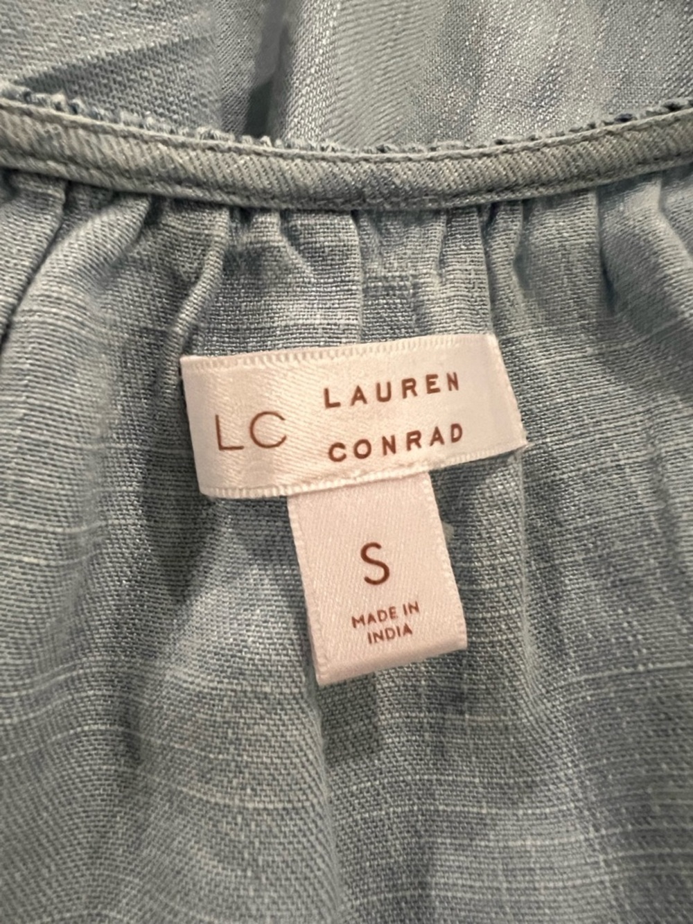 LC Lauren Conrad Pale Blue Wrap-Style Midi Dress - Picture 14 of 15